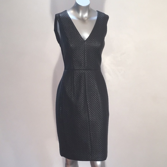 BCBG Livie Quilted Faux Leather Dress 4💜NWT - Picture 3 of 8